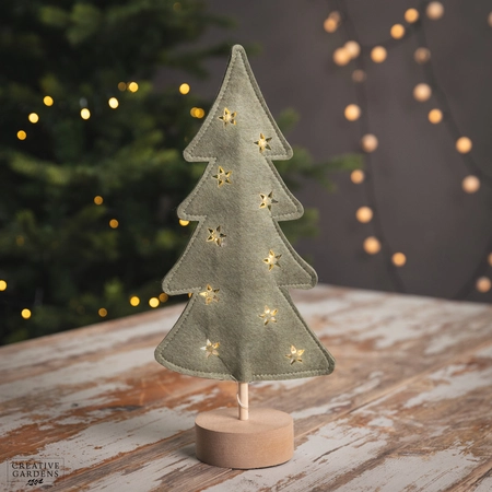 Green Micro LED Felt Tree 35cm - image 1