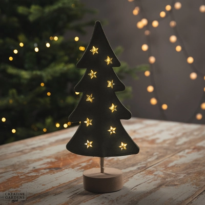 Green Micro LED Felt Tree 35cm - image 2