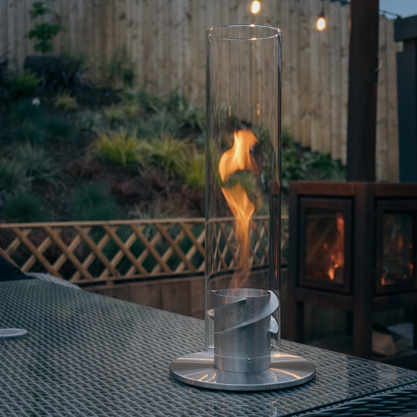 SPIN 900/1200 Freestanding bioethanol Borosilicate glass fireplace By  höfats