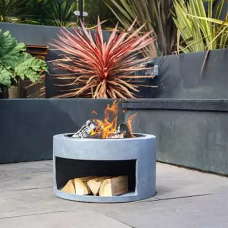 Ivyline Firebowl with Round Cement Console - image 1
