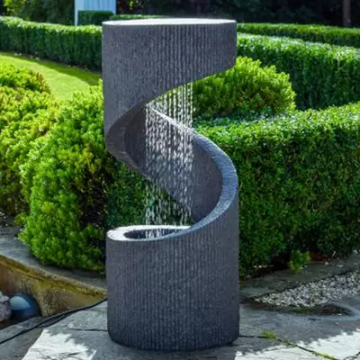 Ivyline Outdoor Spiral Water Feature - Granite - image 2