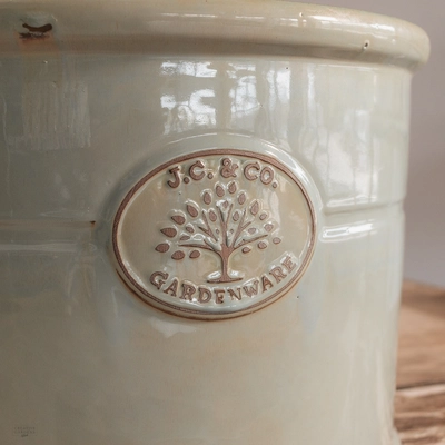 JC & Co Antique Grey Cylinder Glazed Pot 22cm - image 2