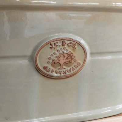 JC & Co Antique Grey Oval Glazed Trough 31cm - image 2