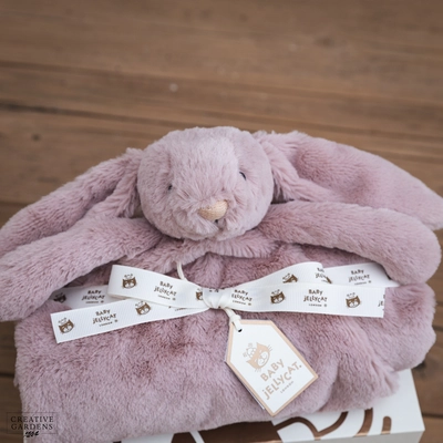 Jelly Cat Bashful Luxe Bunny Rosa Blankie - image 3