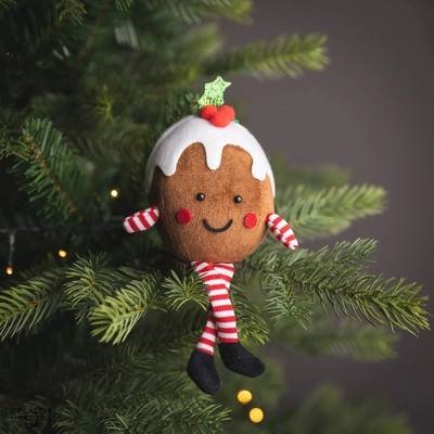 Jingle & Joy Fabric Christmas Pudding Shelf Sitter