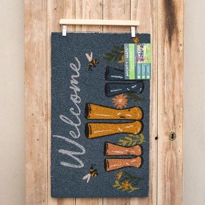Latex Backed Coir Mat - Welcome Wellies - image 1