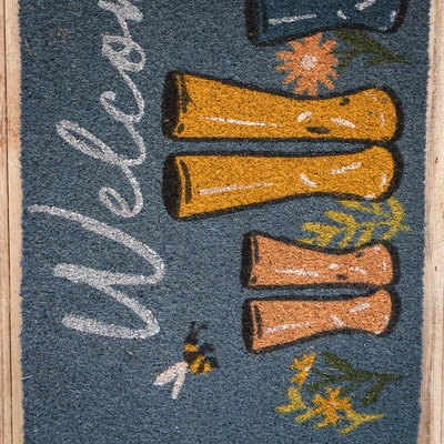 Latex Backed Coir Mat - Welcome Wellies - image 2