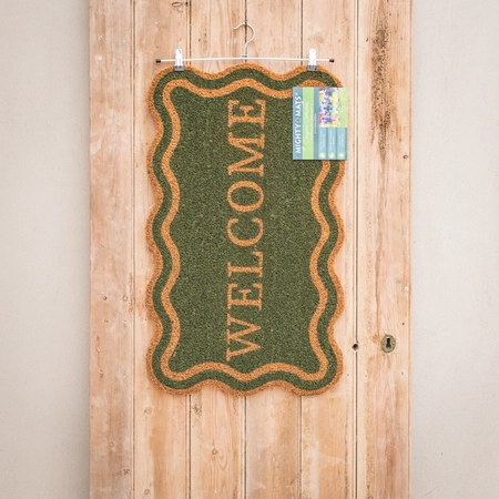 Latex Backed Olive Welcome Coir Mat - 75cm x 45cm - image 1