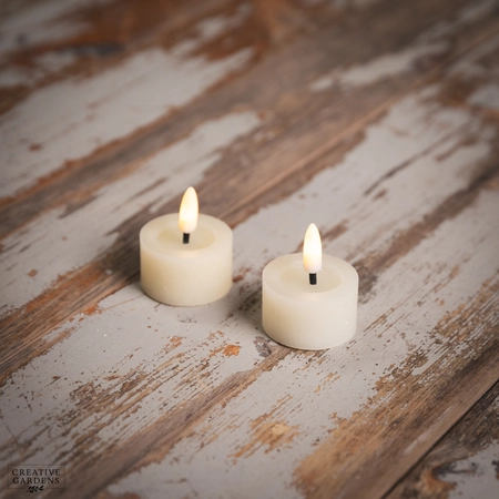 LED Black Tealight 2pk  - Cream - image 1