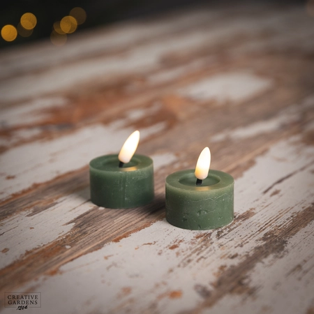 LED Black Tealight 2pk  - Green - image 1
