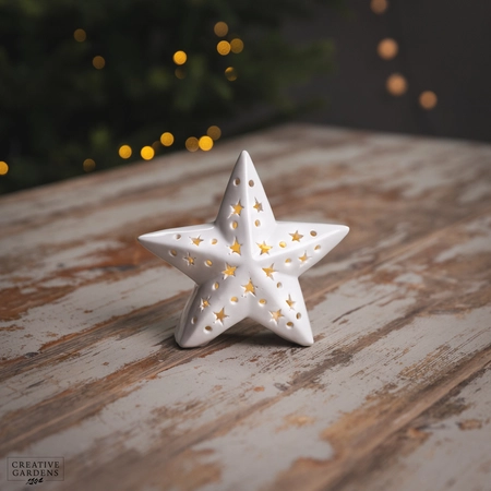 LED Ceramic White Star 15cm - image 1