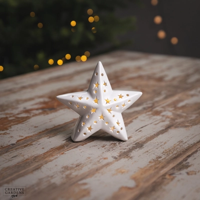 LED Ceramic White Star 15cm