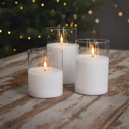 LED Glass Candle Trio - image 1