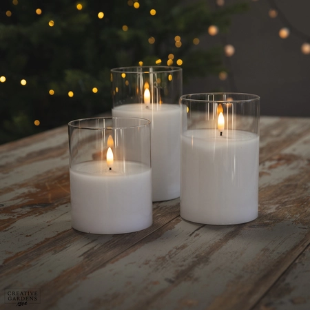LED Glass Candle Trio - image 2