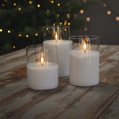 LED Glass Candle Trio - image 2