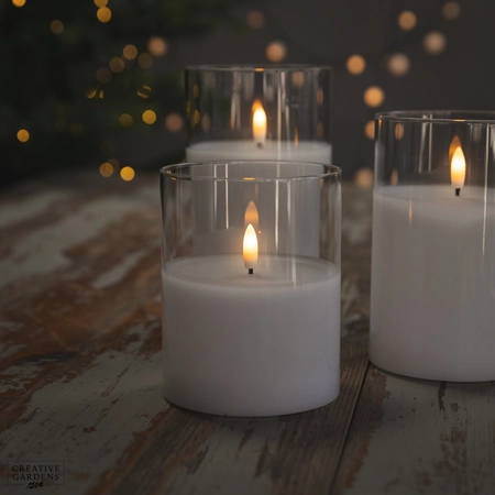 LED Glass Candle Trio - image 5
