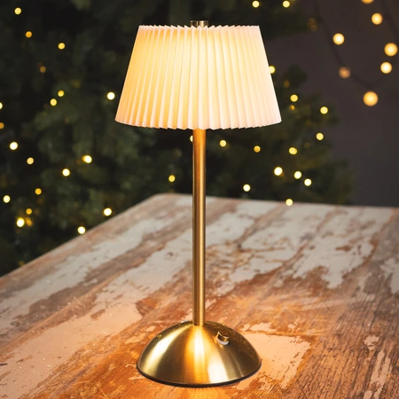 LED Rechargebale Table Lamp  - Cream & Gold - image 1