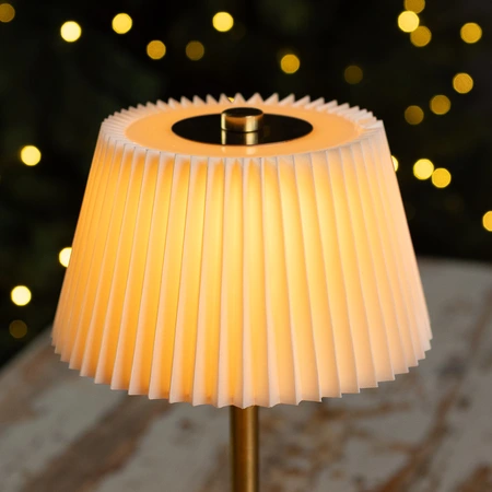 LED Rechargebale Table Lamp  - Cream & Gold - image 2