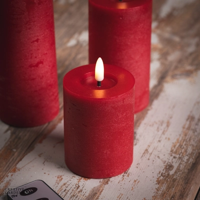 LED Red Wax Candle Set of 3 with remote - image 3