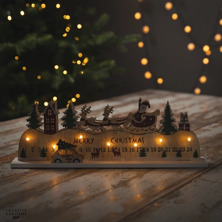 LED Santa Sleigh Wood Scenery - image 2