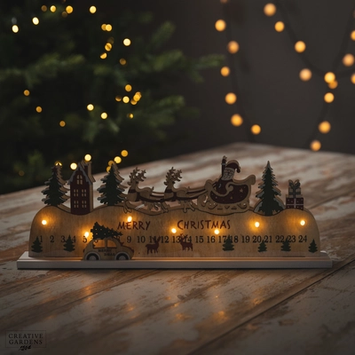 LED Santa Sleigh Wood Scenery - image 2