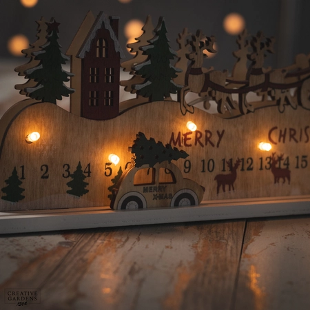 LED Santa Sleigh Wood Scenery - image 3