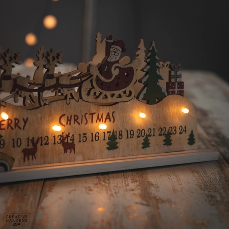 LED Santa Sleigh Wood Scenery - image 4