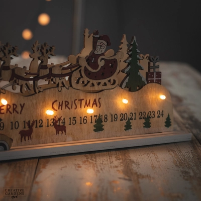 LED Santa Sleigh Wood Scenery - image 4