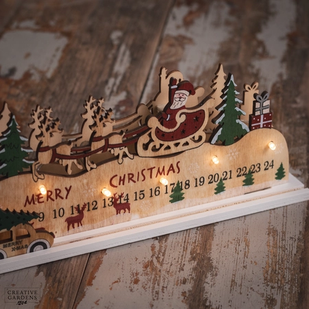 LED Santa Sleigh Wood Scenery - image 5
