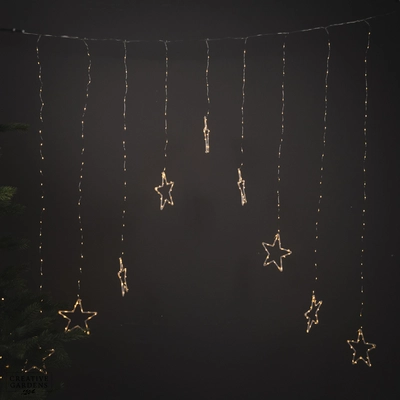 LED Star Wire Curtain - Warm White - image 2