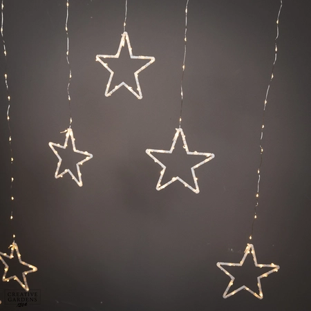 LED Star Wire Curtain - Warm White - image 3