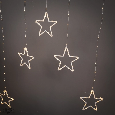 LED Star Wire Curtain - Warm White - image 3