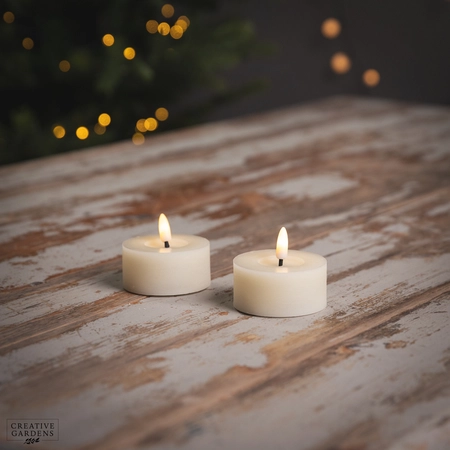 LED Tealight 6cm 2pk - Cream - image 1