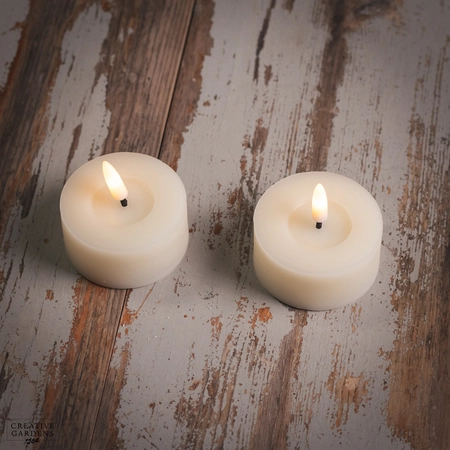 LED Tealight 6cm 2pk - Cream - image 2
