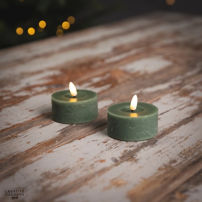 LED Tealight 6cm 2pk  - Green