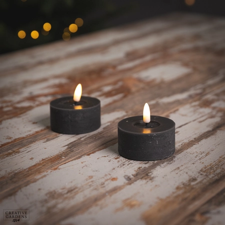 LED Tealight 6cm 2pk  - Grey - image 1