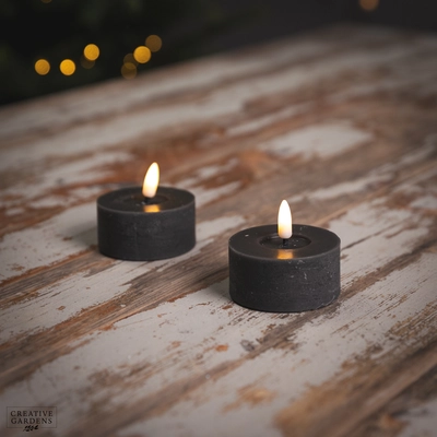 LED Tealight 6cm 2pk  - Grey