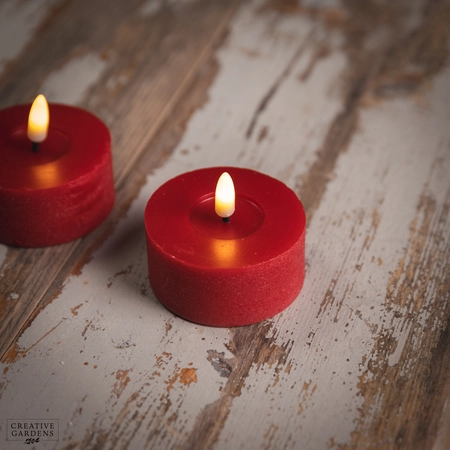 LED Tealight 6cm 2pk  - Red - image 2