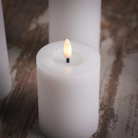 LED White Wax Candle Set of 3 with remote -Warm White - image 2