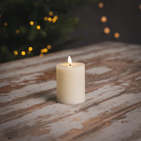 LED Wick Candle 11cm  - Cream - image 1