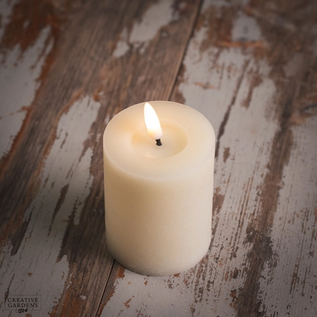 LED Wick Candle 11cm  - Cream - image 2