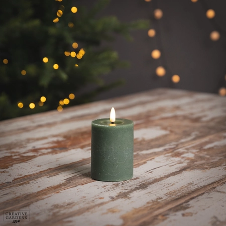 LED Wick Candle 11cm  - Green - image 1
