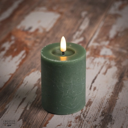 LED Wick Candle 11cm  - Green - image 2