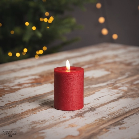 LED Wick Candle 11cm - Red - image 1