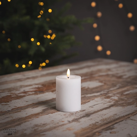 LED Wick Candle 11cm  - White - image 1