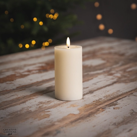 LED Wick Candle 15cm  - Cream - image 1