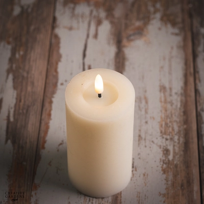 LED Wick Candle 15cm  - Cream - image 2