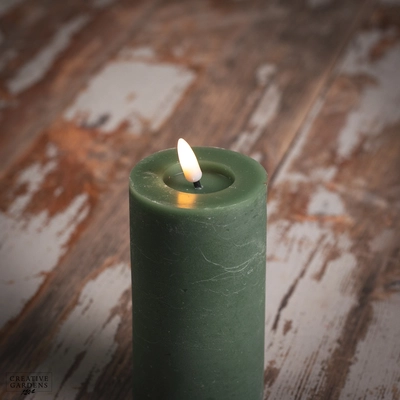 LED Wick Candle 15cm  - Green - image 2
