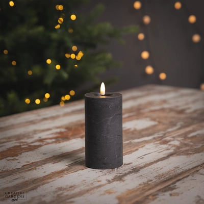 LED Wick Candle 15cm  - Grey