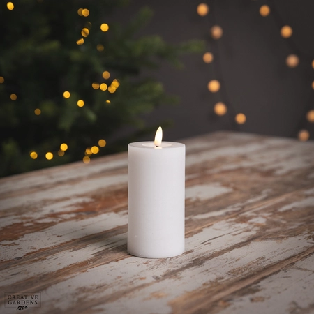 LED Wick Candle 15cm  - White - image 1